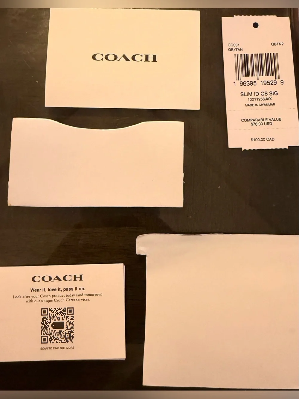 Coach Brown Signature Card Case used